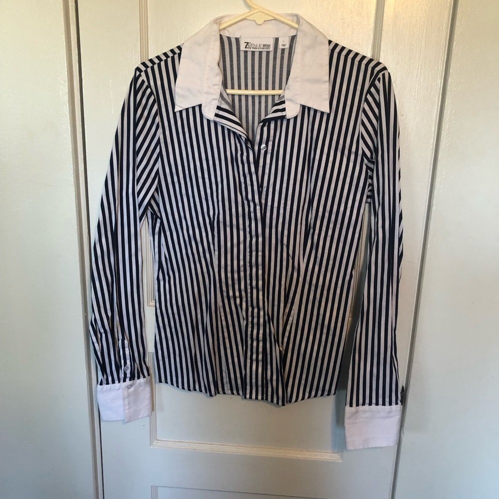 NY&C Blue Striped Blouse